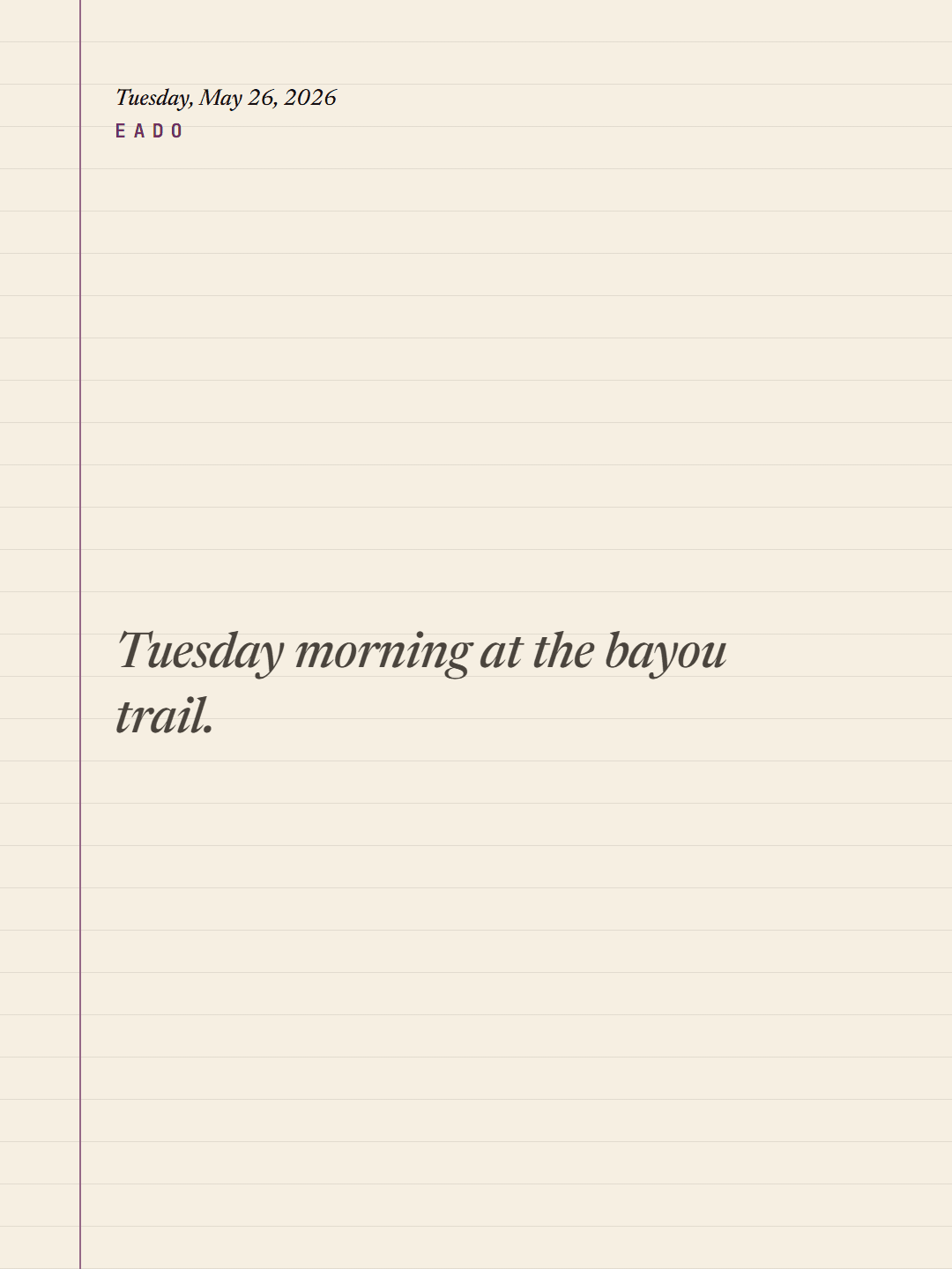 The moment family — diary variant