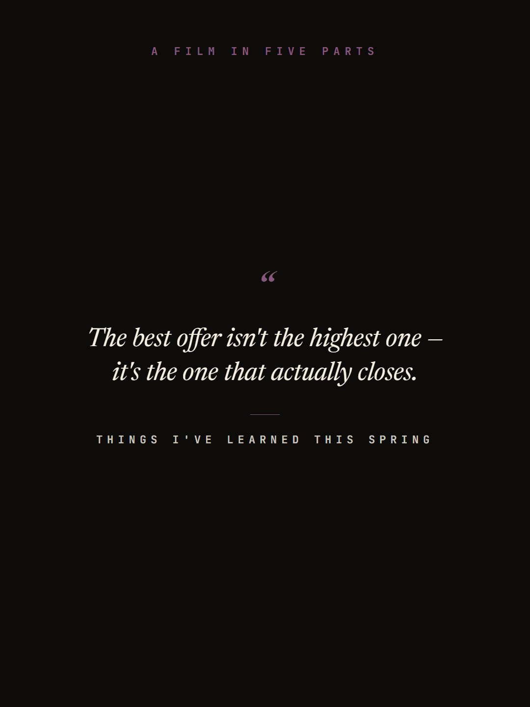 Pull quote family — titlecard variant