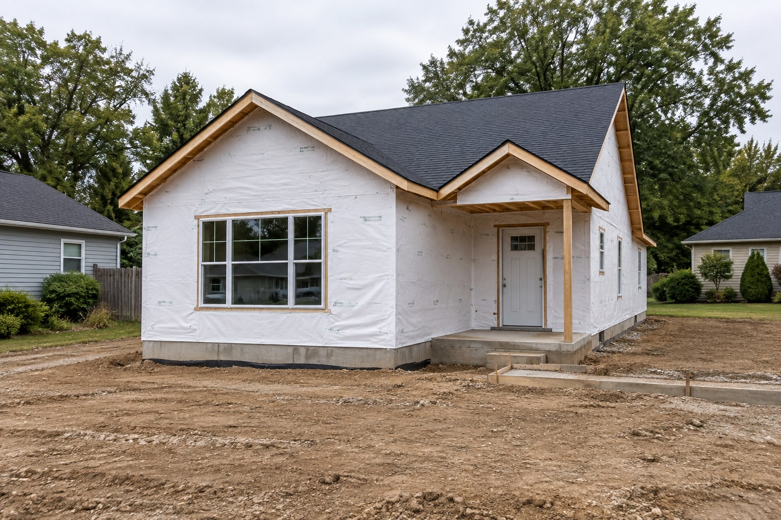 Construção · Do acabamento à casa pronta: antes, conceito com IA